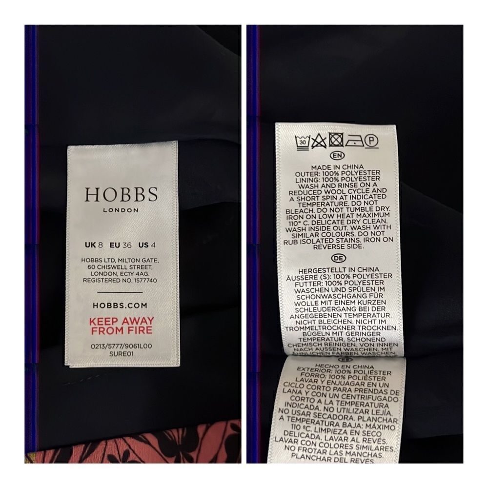 HOBBS NW3 Fit & Flare Dress Shirt Sleeves, Crew Neck, Pockets size US 4 - Picture 14 of 16